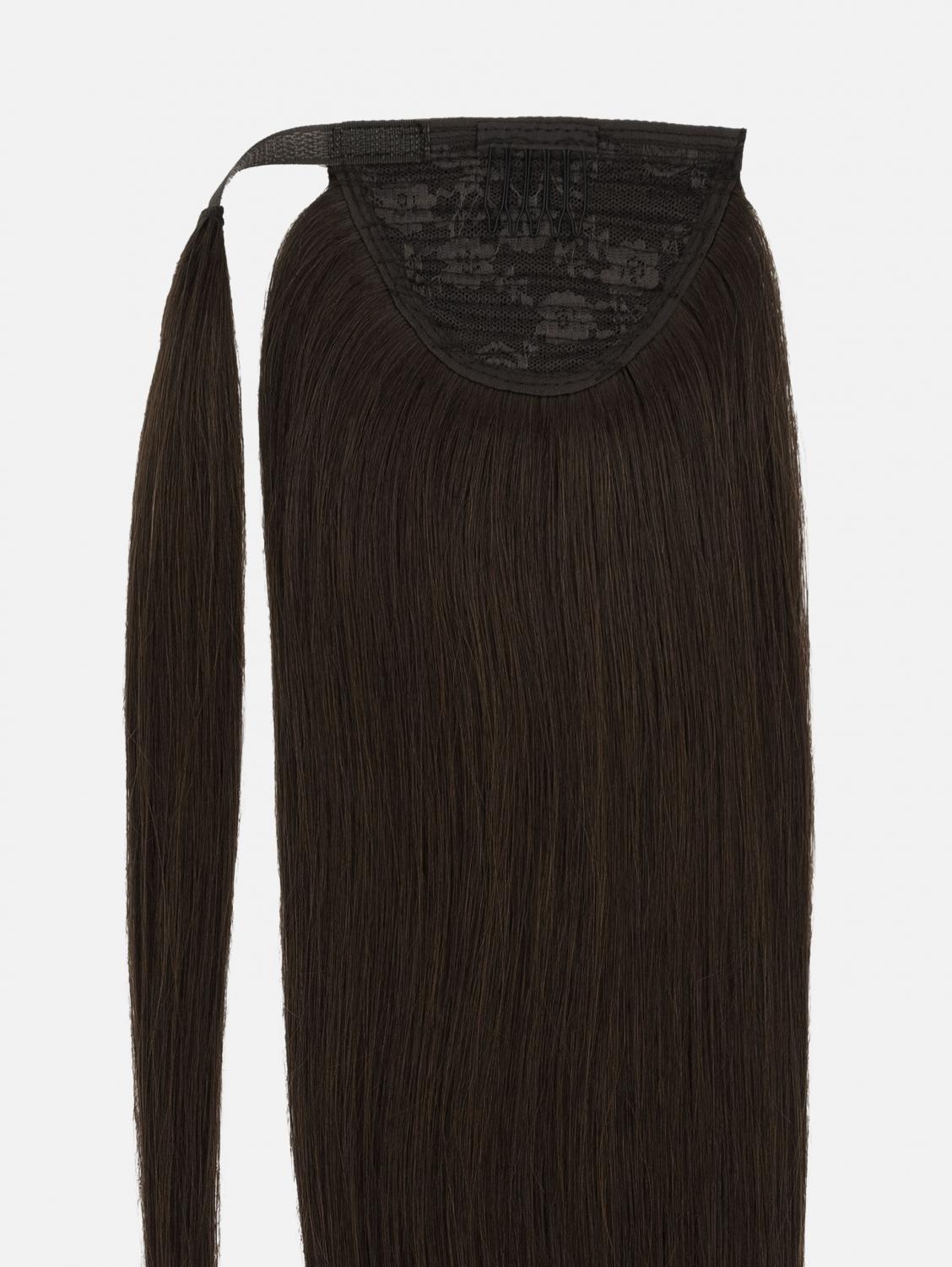 Ponytail Extensions Human Hair Original Clip-In - 90g, #1B (Dark Brown) | 55cm (22'')