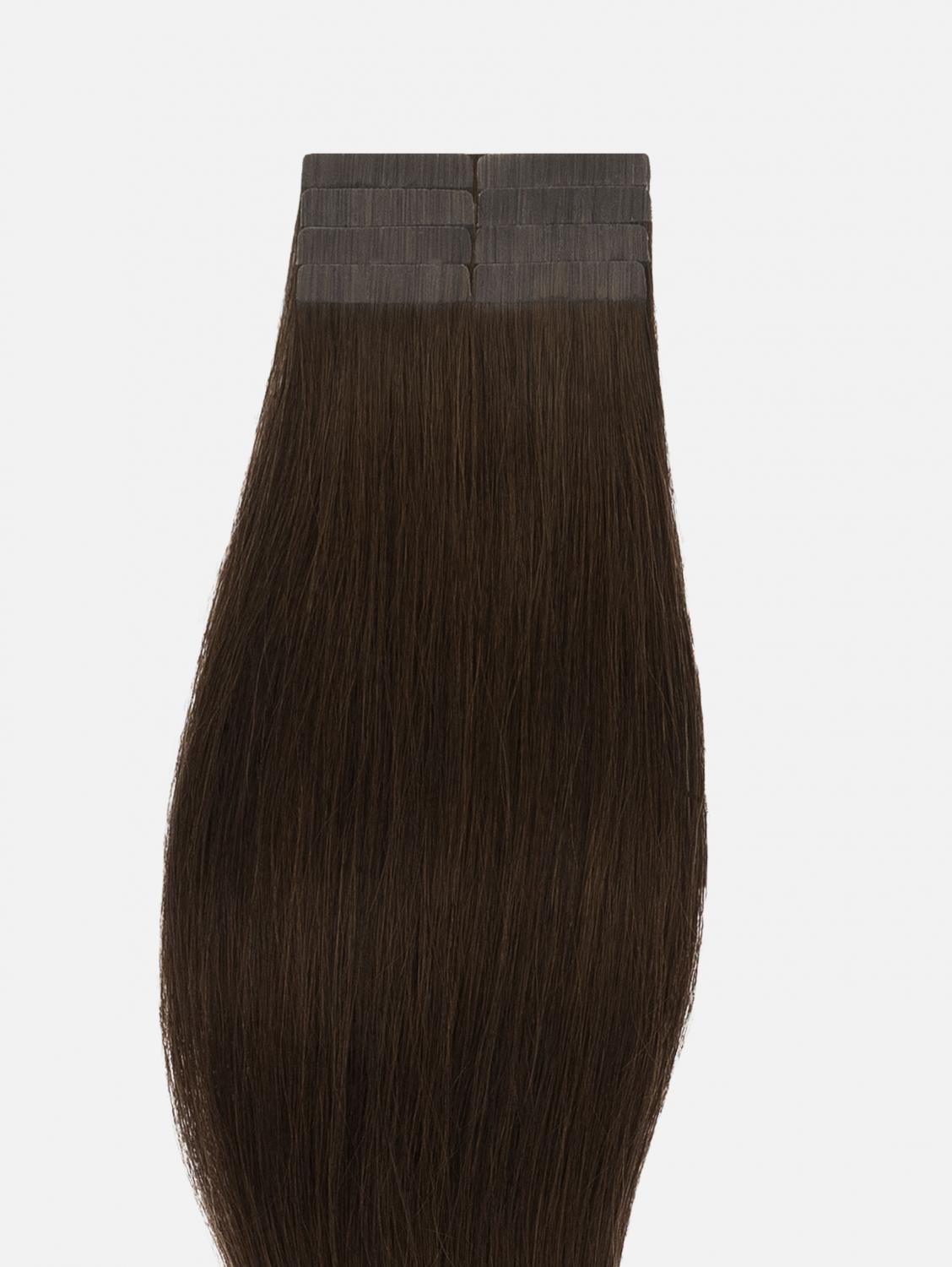 Tape-In Hair Extensions Original Straight - 8 Pieces, #2 (Chocolate Brown) | 50cm (20")