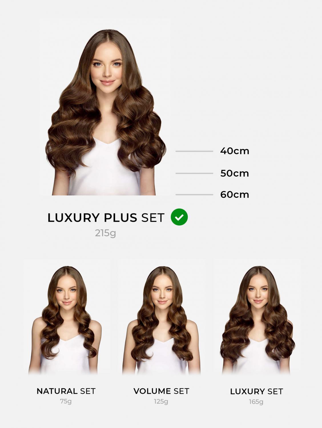 Clip-In Hair Extensions Set LUXURY Original Straight